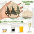 thumbnail image 2 of Yayeee 6 PCS Drink Coasters with Holder Set Woven Absorbent Round Tabletop Hot Pad, Beige Christmas Trees, 2 of 7