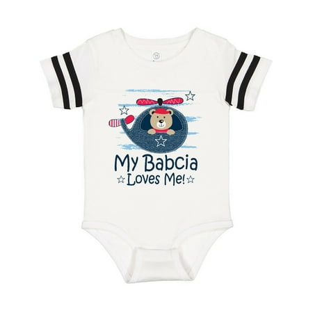 

Inktastic My Babcia Loves Me Grandson Gift Baby Boy Bodysuit