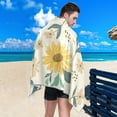 thumbnail image 4 of Sunflower Beige Beach Towel Fast Drying Camping Towels Sand Free Beach Blanket Soft Absorbent Travel Sport Towel for Gym Bath Shower Swimming 31" x 71" Washcloth Gift, 4 of 7