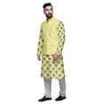 thumbnail image 2 of Atasi Ensemble Kurta Pyjama Indien pour Hommes, Veste Imprimée Classique Décontractée, 2 of 5
