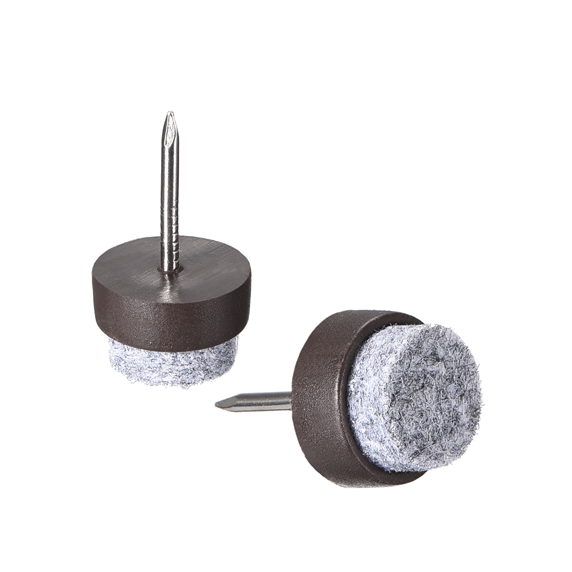 Nail On Furniture Felt Pads Chair Table Leg Protector 14mm Dia Brown