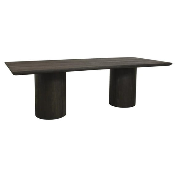 Pemberly Row 96" Solid Wood Rectangular Dining Table in Dark Brown Finish