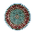 thumbnail image 1 of Wali Kashan Green/Red Round Rug, 6'0" x 5'10", 1 of 5