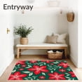 thumbnail image 3 of ODIKA 6x9 Machine Washable Non-Slip Area Rug, Elegant Winter Blossom Entryway Greeting Seasonal Decorative High Traffic Rug, Green, 607746, 3 of 7