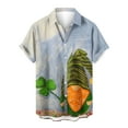 thumbnail image 3 of JURANMO St. Patrick's Day Shirts for Men Short Sleeve Button Down Shirts,Men's 2025 Trendy Shamrock Leprechaun Pattern Printed Tops Casual Loose Lapel Collar Tee with Front Breast Pocket, 3 of 6