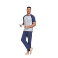 thumbnail image 6 of ANLIQI Men's Pajama Sets Short Sleeve Top & Pant Soft Bamboo Rayon Pjs Set Lounge Sleepwear for Men (Royal Blue XL), 6 of 8