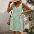 thumbnail image 4 of LYXSSBYX Boho Dresses for Women 2024 Women's Casual Sundress With Pockets Summer Boho Beach Dress Floral T-Shirts Dress V Neck Loose Tank Dresses, 4 of 6