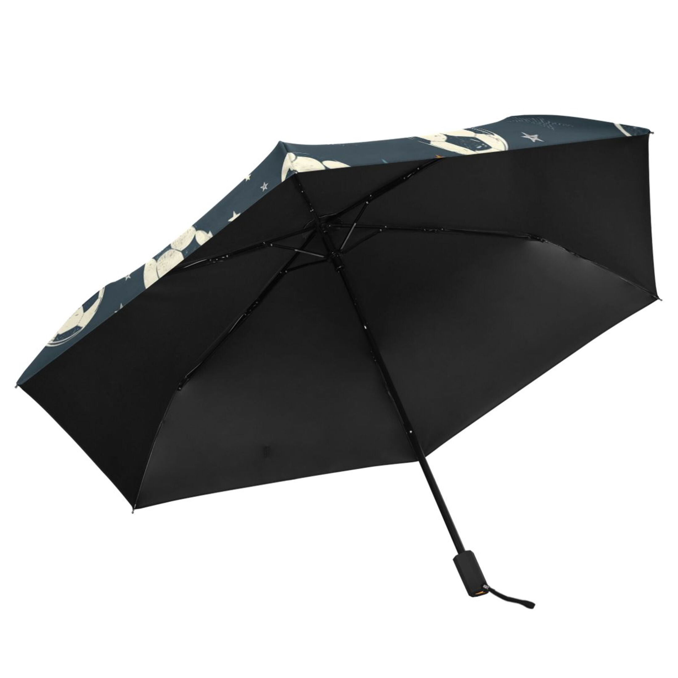 ALAZA Football and Stars UPF 50+ Compact Folding Umbrella for Rain Travel Umbrella Packable
