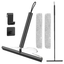 ALILYY Window Squeegee Windshield Squeegee with 57" Telescopic Pole,Shower Squeegee, Stainless Steel Squeegee for Windows,car, home and office windows, mirrors,Black