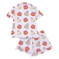 thumbnail image 3 of OOOUM Girls Short Sleeve Lounge Set Kids Sweet Button Down Sleep Set Toddler Lightweight Comfortable Outfits Two Piece Set 4-5 Years, 3 of 9