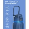 thumbnail image 5 of WaterH Smart Water Bottle Reminder to Drink, 24oz Bpa-Free Stainless Steel Vacuum Insulated, Wide Mouth Tracker with App, for Gift-Blue, 5 of 6