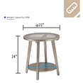 thumbnail image 3 of FOROUTIA Round End Table,2-Tier MDF Side Table with Glass Top & Shelf, 3 of 6