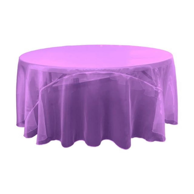 LA Linen TCOrgz108R-PurpleO23 Nappe Ronde en Organza Transparent, Violet - 108 Po.
