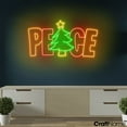 thumbnail image 2 of Craftnamesign Peace Neon Light, Xmas LED Sign, Christmas Sign Wall Art Decor, 2 of 5