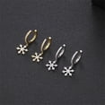 thumbnail image 6 of Gold Dianty Snowflake Christmas Dangle Drop Earrings for Women Crystak CZ Cartilage Small Huggie Hoops Earring Sleeper Cuffs, 6 of 6