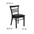 thumbnail image 2 of HERCULES Series Black Three-Slat Ladder Back Metal Restaurant Chair - Black Vinyl Seat, 2 of 9