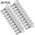 thumbnail image 2 of Cloth Pin Hanging Clip Stainless Steel Clothesline Photo File Snacks Office Windproof Clothespin (silver) (20pcs), 2 of 5