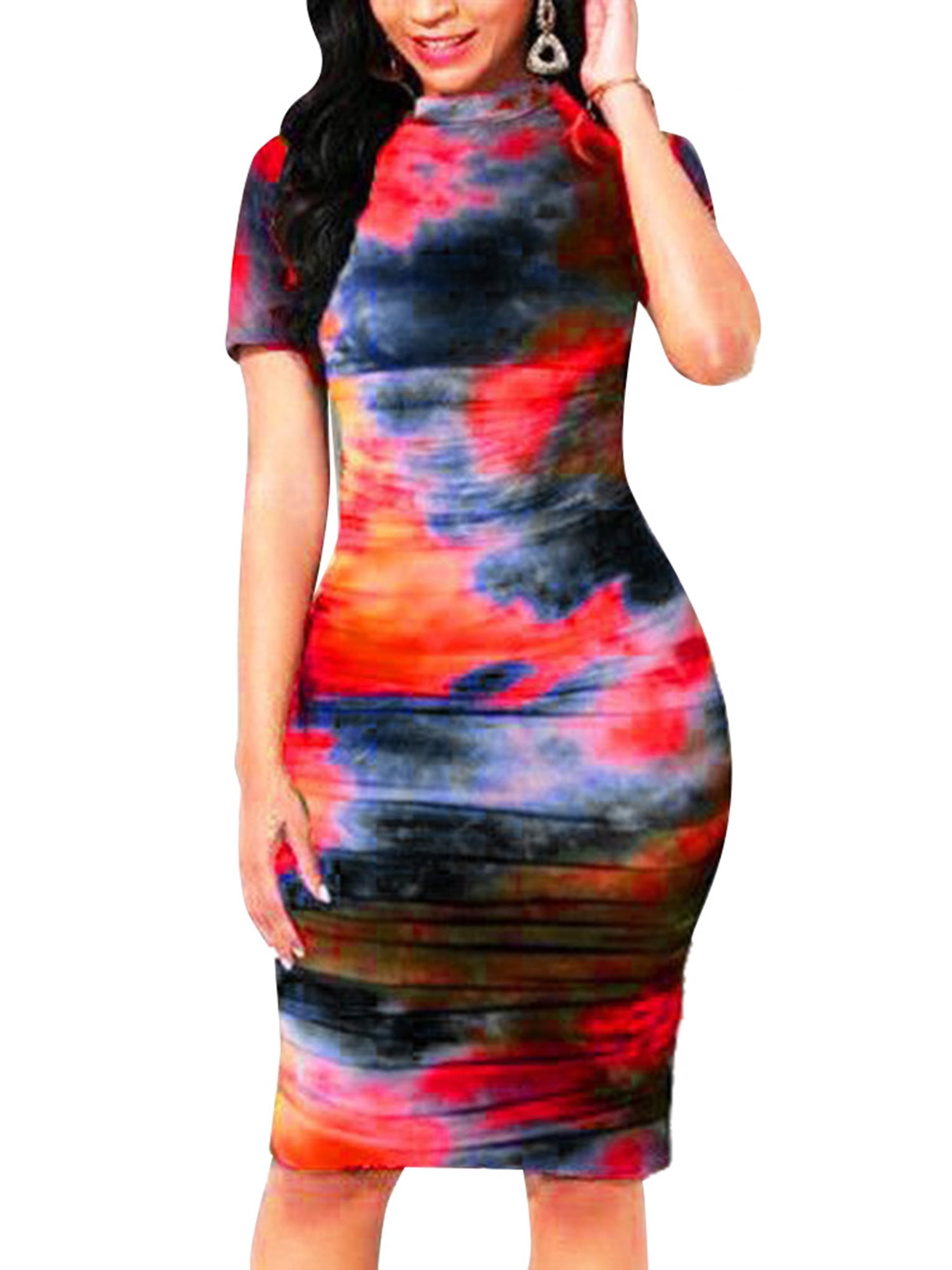 short sleeve bodycon midi dress