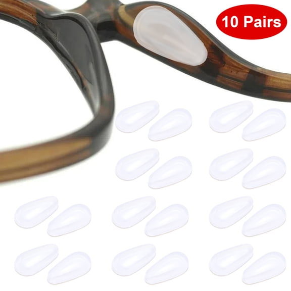 HBMYN 10 Pairs Eyeglass Nose Pads,Teardrop Shape Nose Pads for Glasses,Adhesive Nosepads,Anti-Slip Silicone Nose Pads for Eyeglasses