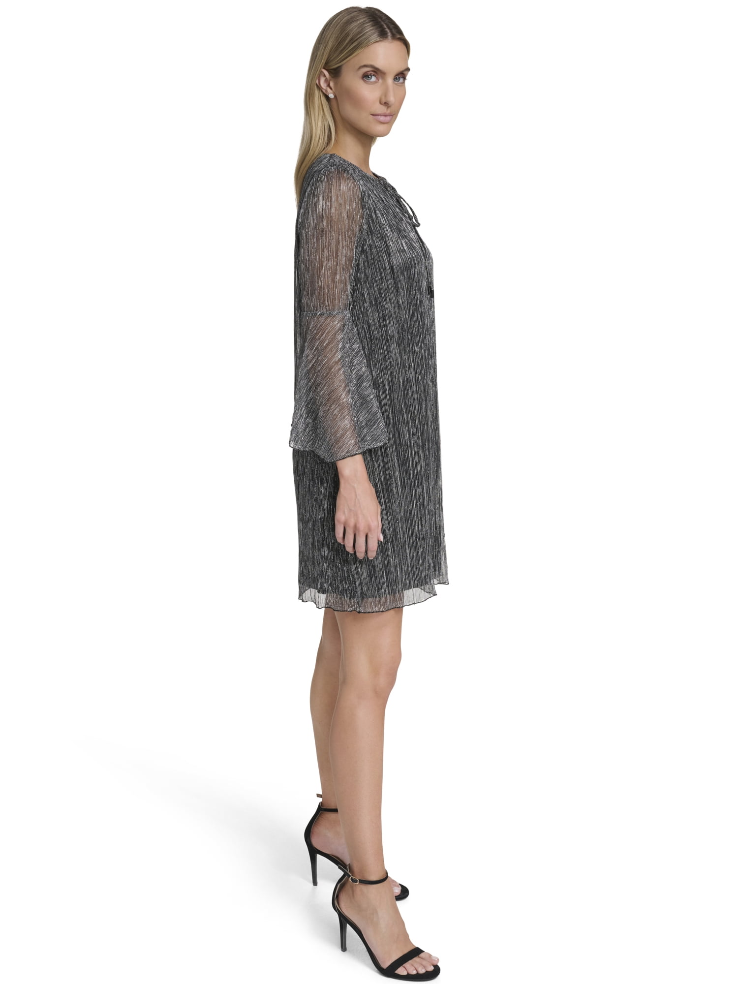 Falling Flowers Women's Bell Sleeve Float Dress, Sizes XS-XL