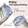 thumbnail image 4 of Double Wall Tumbler 20oz Bohemian Style with Lid & Straw - Stainless Steel Vacuum Insulated Travel Coffee Mug, Leakproof Thermal Cup, 4 of 5