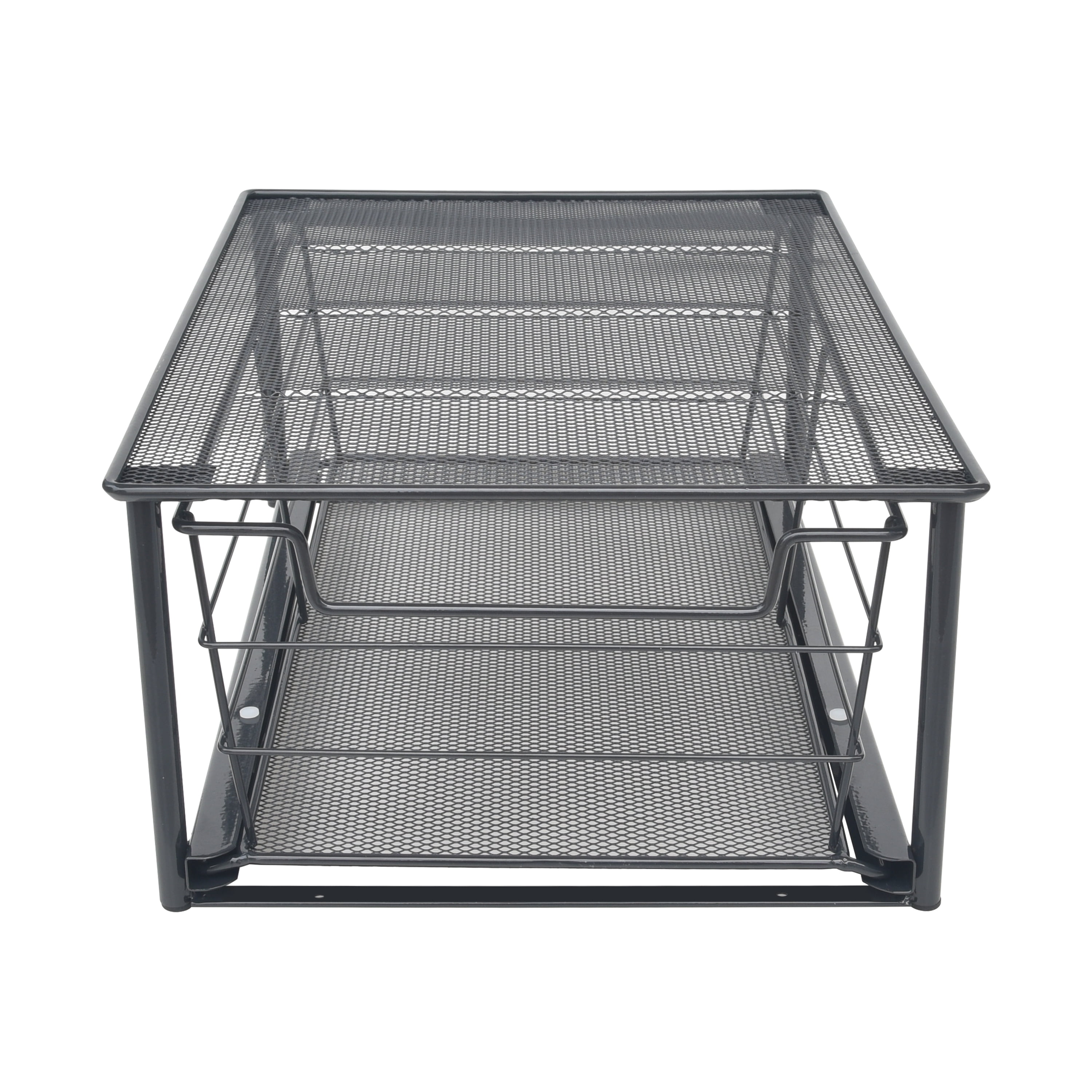 (2 pack) Mainstays Small Stackable Slide-Out Drawer Organizer, Black