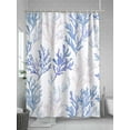 thumbnail image 5 of Fsddascl Blue Ombre Coral Shower Curtain Set - Small 36" x 72" Washable Bathtub Curtain with 12 Hooks, Summer Coastal Ocean Life Waterproof Fabric Stall Shower Curtains for Bathroom/Bathtub Décor, 5 of 6
