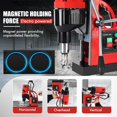 thumbnail image 4 of Magnetic Drill Press, 1100W 550RPM Portable Mag Drill Press, Magnetic Core Drilling Machine for Metal Working,14Pcs Annular Cutters Drill Bits, Red, 4 of 8