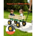 thumbnail image 2 of VEVOR Pull-Along Wagon for Kids, 39 inch Toddler Wagons with Wooden Panels & Handle, Supports up to 330 lbs, All-Terrain Utility Wagon Cart Birthday Present for Kids Gardening Beach, Green, 2 of 9