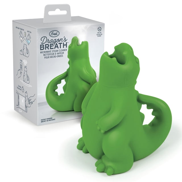 Fred DRAGON'S BREATH - Limpiador de vapor para microondas, diseño de dragón de silicona sin BPA, fácil de usar, reduce el tiempo de limpieza, apto para lavaplatos, divertido y eficaz dispositivo de
