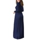 thumbnail image 2 of Vestidos largos casuales,Vestido de manga larga con cuello redondo para mujer, vestido de cuello redondo, rendimiento lleno de energía, 2 of 6