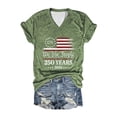 thumbnail image 4 of CUSTG Women T-Shirts Anniversary Commemorative T Shirt Tee Classic Print V Neck 1776-2026 Celebrate America's 250th Anniversary Leisure Tops, 4 of 4