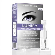 2 Pack - LUMIFY Redness Reliever Preservative Free Fast Acting Eye Drops, 20 Single Use Vials