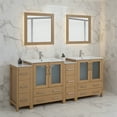 thumbnail image 3 of Vanity Art 84" Double Sink Freestanding Bathroom Vanity Set with Ceramic Top and Mirror, 3 of 10