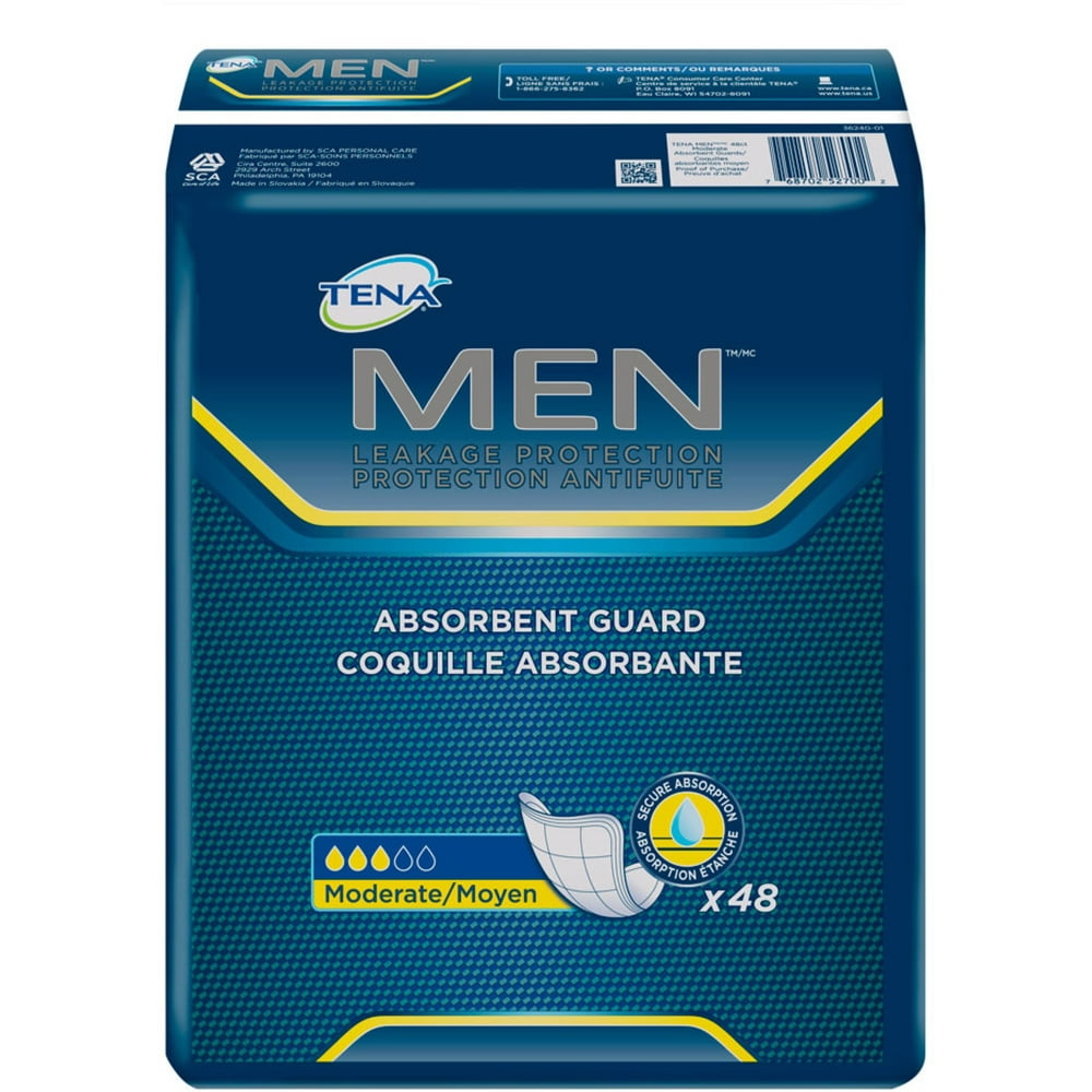 Tena Incontinenece Moderate Absorbency Guards For Men, 2 Pc/48 Ea ...