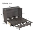 thumbnail image 7 of MODERNLUXE Full Size Murphy Bed,Solid Pine Wall Bed with Charging Station and Large Storage Drawer, Foldable Cabinet Bed Frame for Home Office or Small Room,Gray, 7 of 7