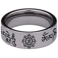 thumbnail image 4 of Tibetan Prayer Tungsten Carbide Ring, 4 of 9