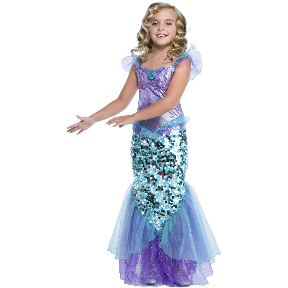 Way To Celebrate Halloween Girls Mermaid Costume, Purple, Medium