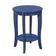 thumbnail image 1 of Pemberly Row Table d'Appoint Ronde en Bois avec Étagère Inférieure Bleue, 1 of 6