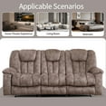 thumbnail image 6 of Bonzy Home Extra Wide 3-Seat Manual Reclining Sofa with Hidden Cup Holders, Soft Fabric and Padded Seat, Brown, 6 of 7