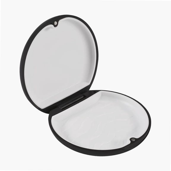 Retainer Case Mouthguard Case Denture Case with Magnetic Closure, Retainer Holder Denture Holder Container with Silicone Textured Liner - Black