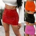 thumbnail image 2 of Mini-jupe pour Femmes en Similicuir, Taille Haute, Coupe Moulante, Robe Courte, 2 of 6