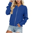 thumbnail image 3 of Otntypg Full Zip up Long Sleeve Jackets for Women Lightweight Casual Waffle Knit Open Front Cardigan Outwear Tops Loose Fit Cozy Outdoor Jacket with Pockets, 3 of 6