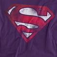 thumbnail image 2 of Superman War Torn Shield Unisex Adult T Shirt, Purple, 6X-Large, 2 of 6