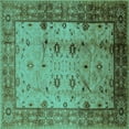 thumbnail image 1 of Ahgly Company Machine Washable Indoor Square Oriental Turquoise Blue Industrial Area Rugs, 6' Square, 1 of 4