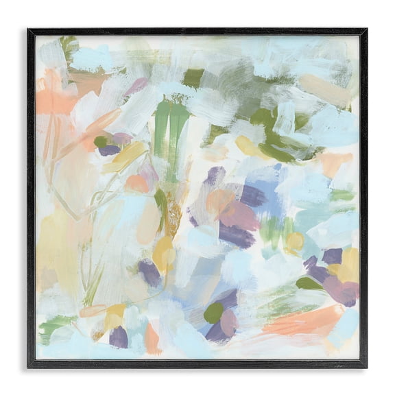 Stupell Industries Contemporary Chaotic Pastel Impression Black Framed Giclee Art, 12 x 12, by June Erica Vess