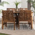 thumbnail image 3 of Solid Acacia Wood 5-Piece Chevron Dining Set in Dark Brown, 3 of 6