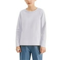 thumbnail image 4 of Ruyang Boys Girls Long Sleeve Cotton Shirt Plain Crewneck Cute Tops Kids Basic Tee Solid Athletic Casual Sweatshirts, 4 of 7