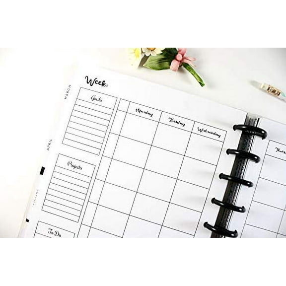 Weekly Lesson Planner Inserts for 9 Disc Happy Planners