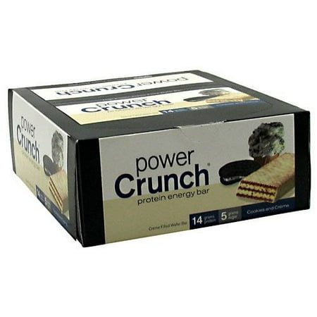 BNRG Power Crunch Protein Bars, Cookies & Cream, 1.4 Oz (Innerpack of 12)